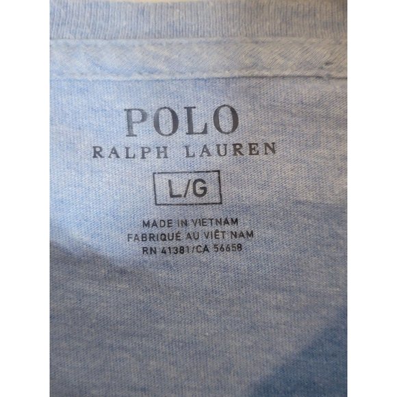 Polo Ralph Lauren V Neck Powder Blue Tee Shirt Short Sleeves‎ Size Large Men's - Picture 4 of 5